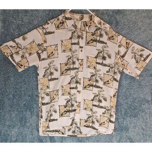 Premier International Medium Hawaiian Tropical Beach Light-weight Button Shirt